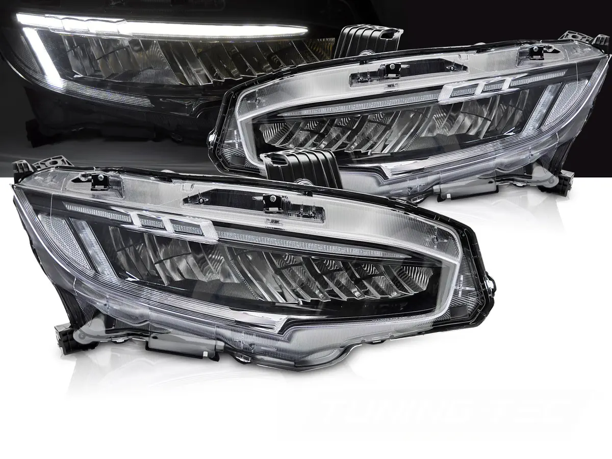 Headlights Honda Civic X 16-21 Full LED Black (welcome light)