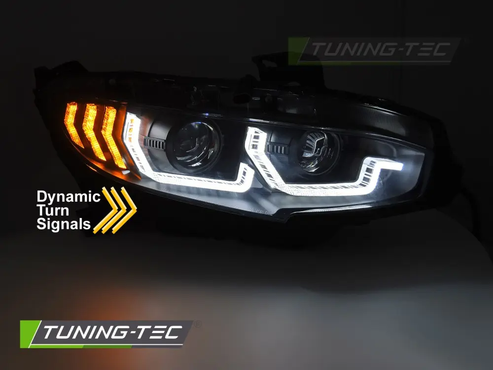 Headlights Honda Civic X 16-21 Full LED DRL Black – náhľad 3