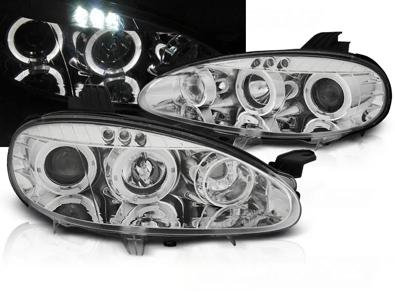 Headlights Mazda MX5 01-05 Angel Eyes Chrome