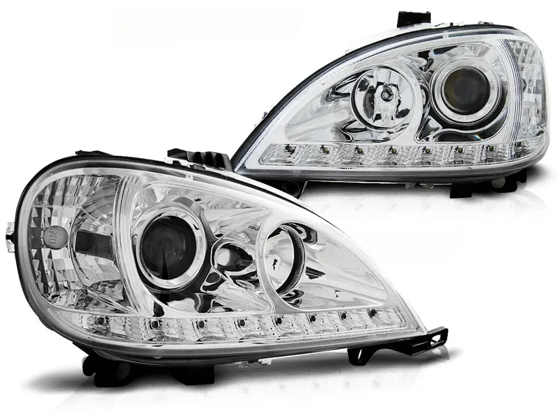 Headlights Mercedes ML Class W163 98-01 Daylight Chrome
