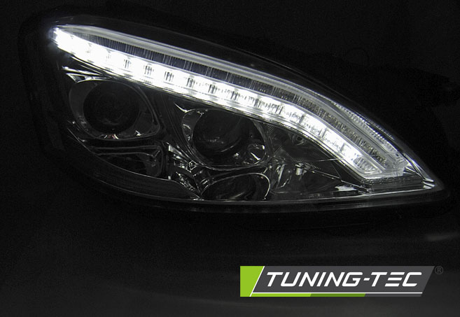Headlights Mercedes S-Class W221 05-09 Xenon Daylight Chrome – náhľad 2