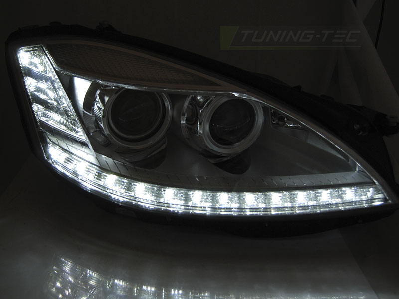 Headlights Mercedes S Class W221 05-09 Xenon Daylight Chrome (dynamic indicator) – náhľad 3