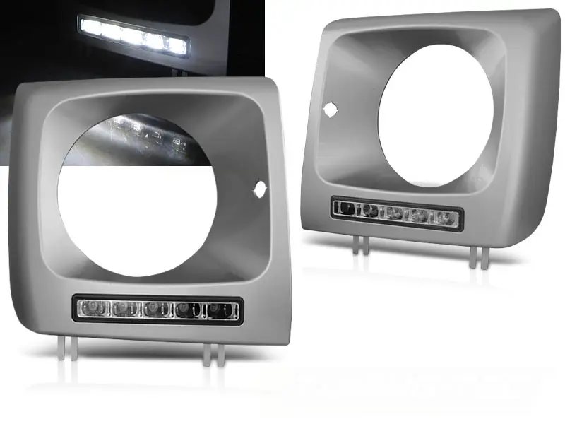 Headlights Mercedes G Class W463 01-12 Frame LED DRL Silver