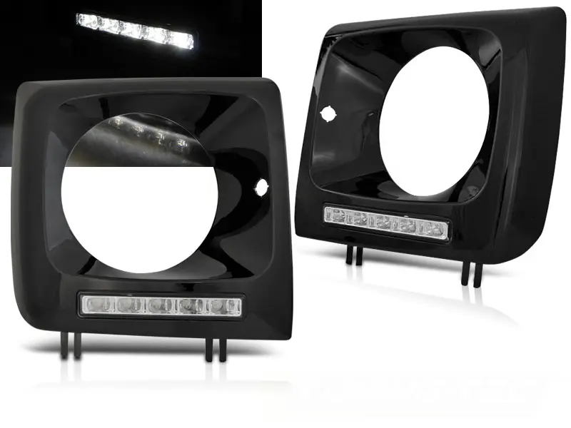 Headlights Mercedes G Class W463 01-12 Frame LED DRL Black
