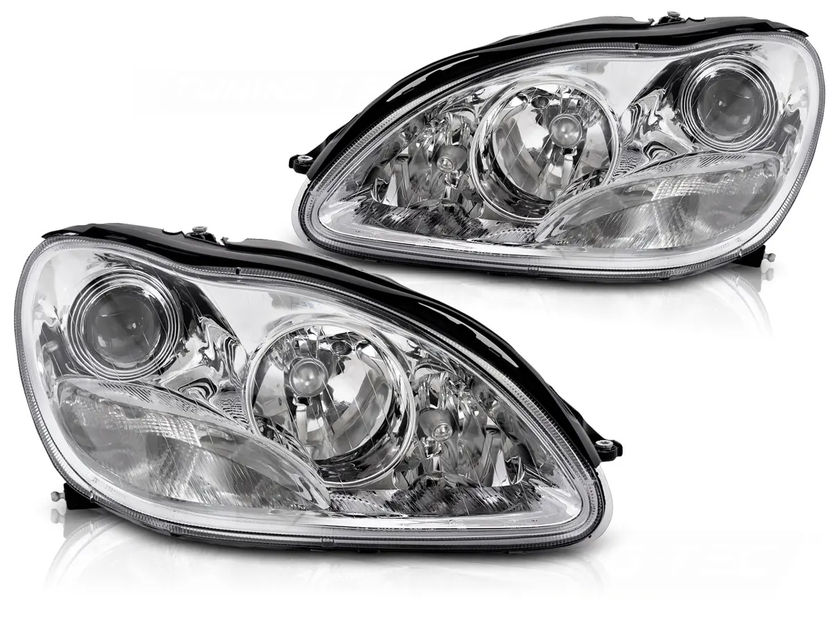 Headlights Mercedes S Class W220 98-02 Chrome