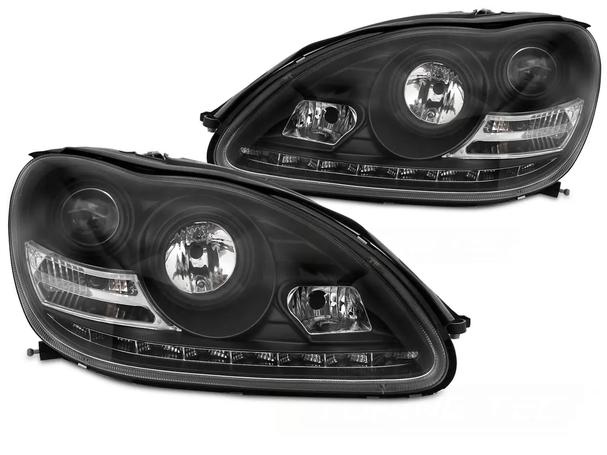 Headlights Mercedes S W220 02-05 Xenon Black LED