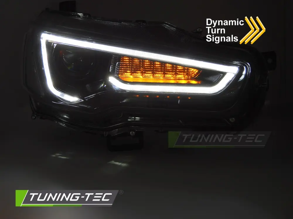Headlights Mitsubishi Lancer VIII 08-16 Tube Light Black – náhľad 3