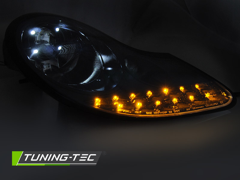 Headlights Porsche Boxster 986 / 911 996 96-04 Daylight Glossy Black – náhľad 3