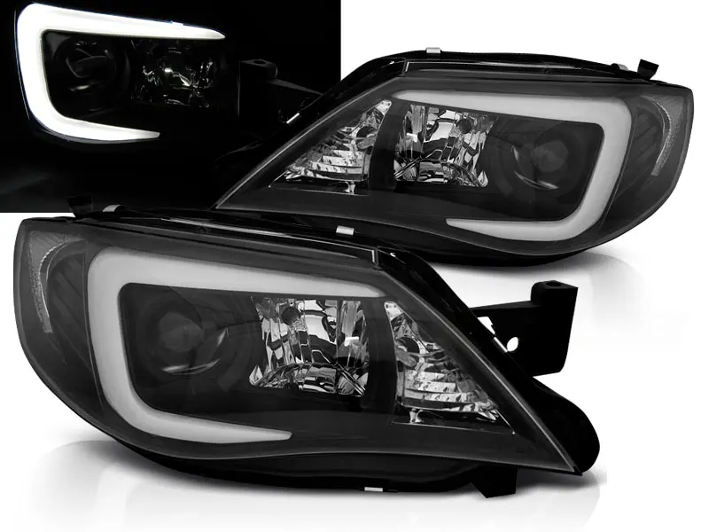Headlights Subaru Impreza III 07-12 Tube Light Black