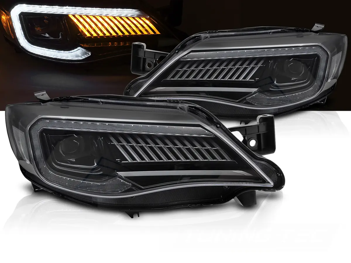 Headlights Subaru WRX 08-14 Full LED Tube Light Black