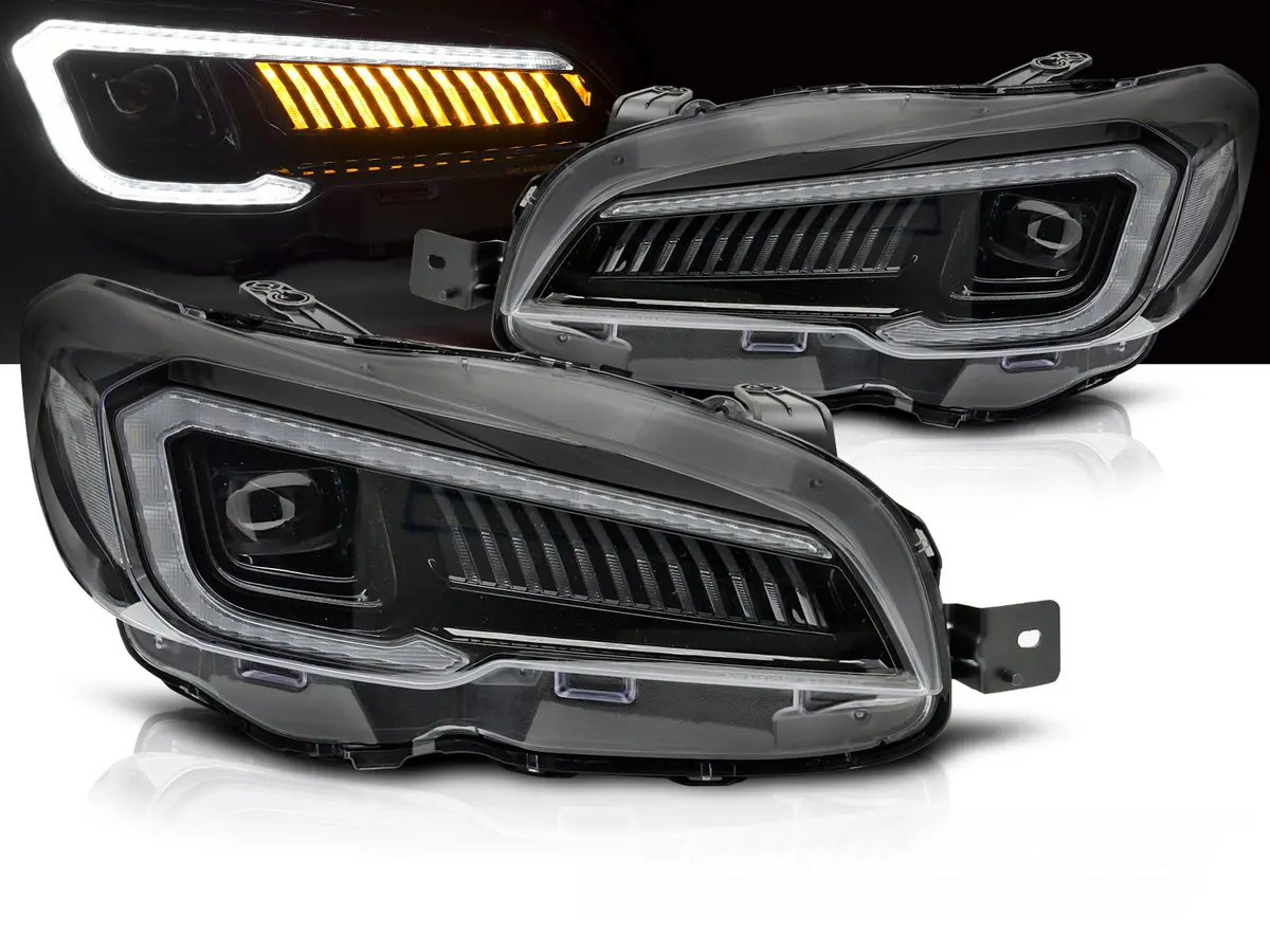 Headlights Subaru WRX 15-22 Full LED Tube Black