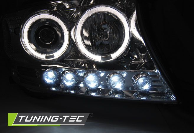 Headlights Toyota Land Cruiser 200 07-12 Angel Eyes Chrome – náhľad 2