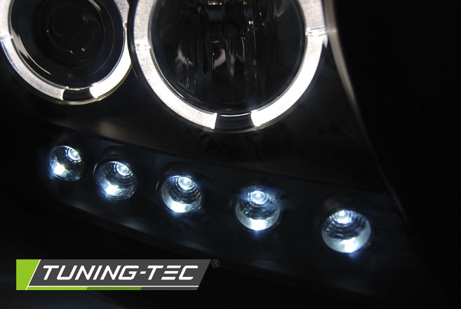 Headlights Toyota Land Cruiser 200 07-12 Angel Eyes Black – náhľad 3
