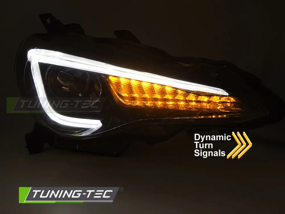 Headlights Toyota GT86 / Subaru BRZ 12-21 Tube LED DRL Black – náhľad 3
