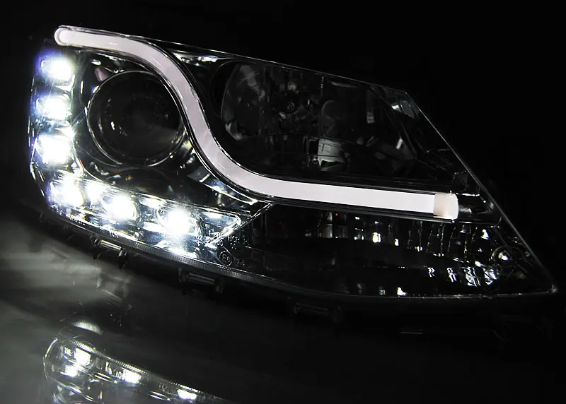 Headlights Volkswagen Jetta VI 11-18 Tube Light DRL Chrome – náhľad 4