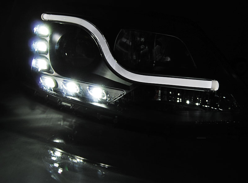 Headlights Volkswagen Jetta VI 11-18 Tube Light DRL Black – náhľad 3
