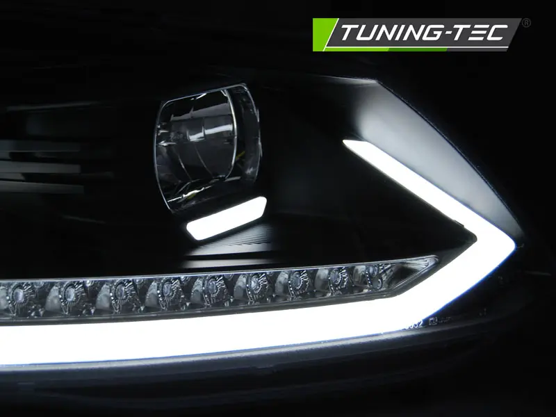 Headlights Volkswagen Touran I 10-15 Tube Light DRL Black – náhľad 3