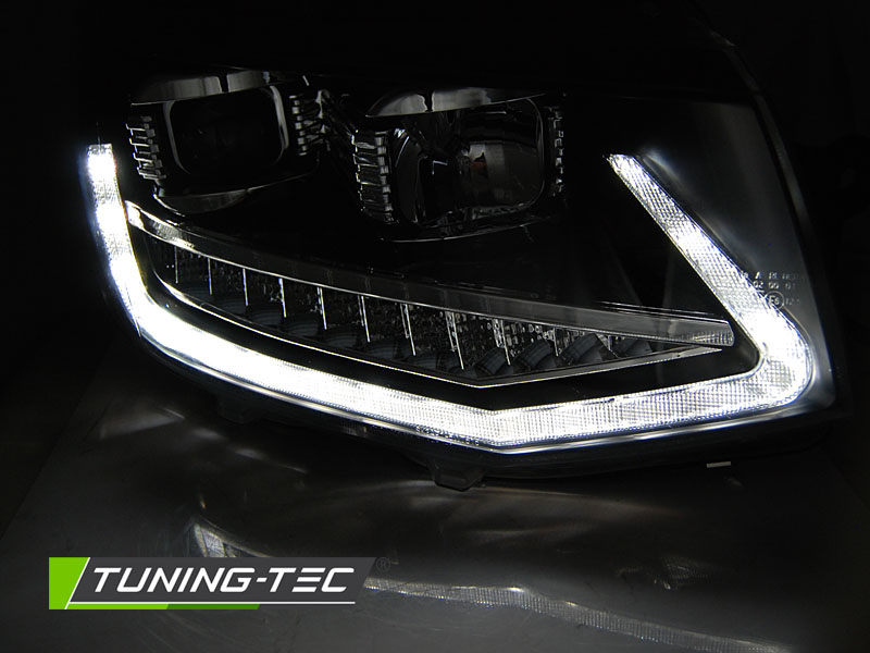 Headlights Volkswagen Transporter T6 15-19 Tube Light DRL Black – náhľad 2