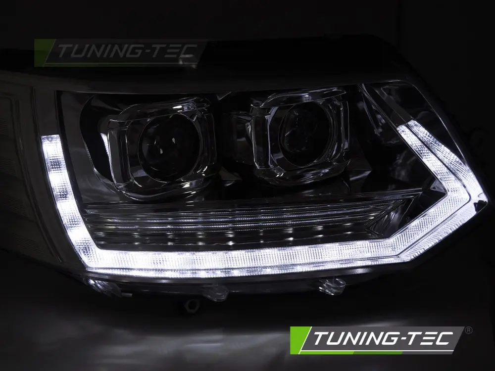 Headlights Volkswagen Transporter T5 10-15 Full LED Tube T6 Look Chrome – náhľad 4