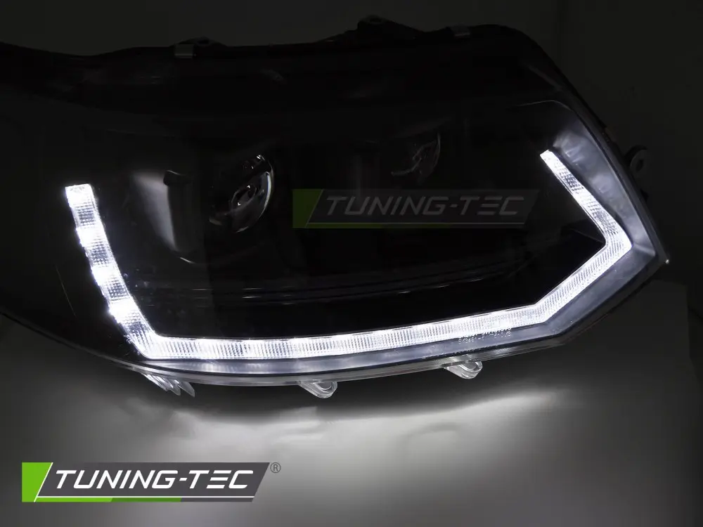 Headlights Volkswagen Transporter T5 10-15 Full LED Tube T6 Look Black – náhľad 2
