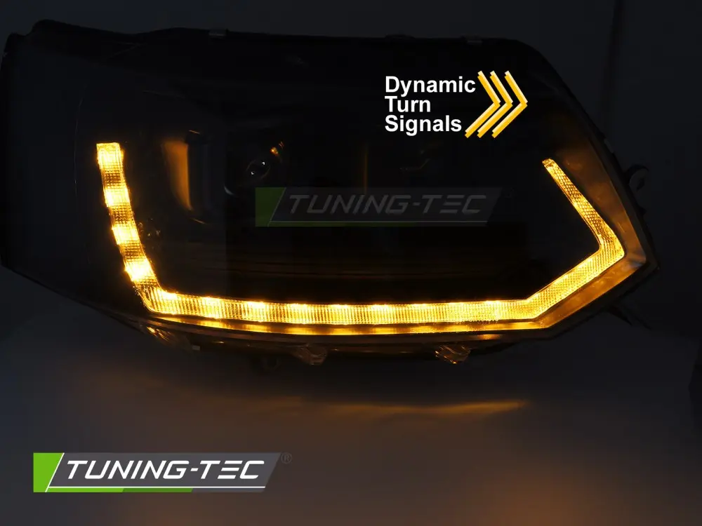 Headlights Volkswagen Transporter T5 10-15 Full LED Tube T6 Look Black – náhľad 3