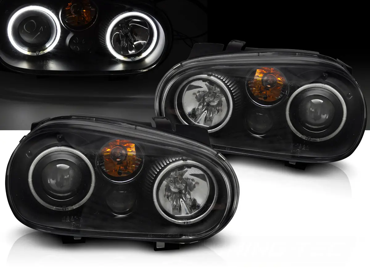 Headlights Volkswagen Golf IV 97-03 Angel Eyes CCFL Black