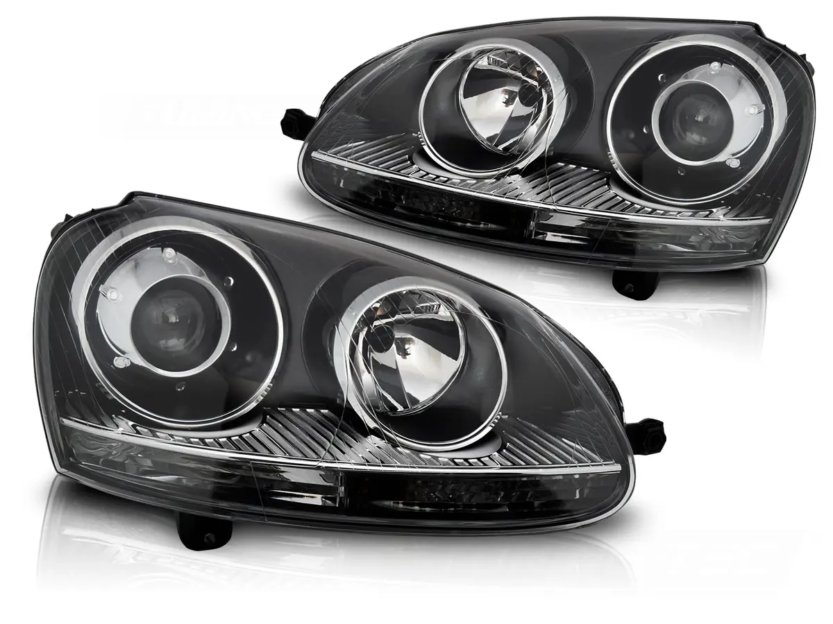 Headlights Volkswagen Golf V 03-09 Black H7 / HID