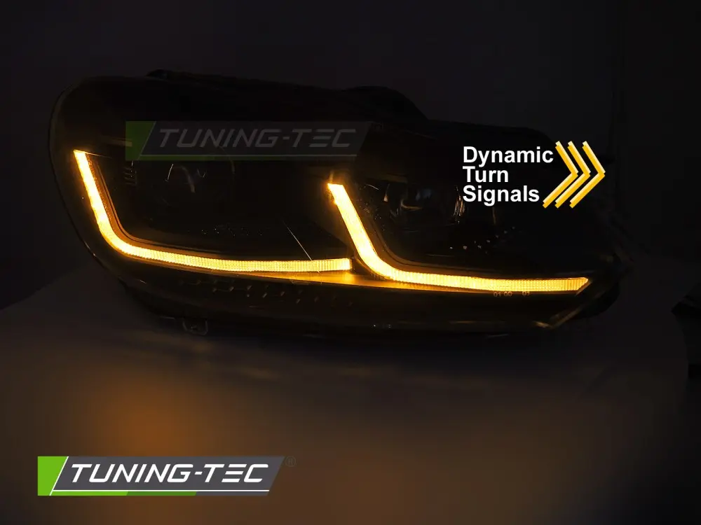 Headlights Volkswagen Golf VI 08-12 LED DRL Black – náhľad 3