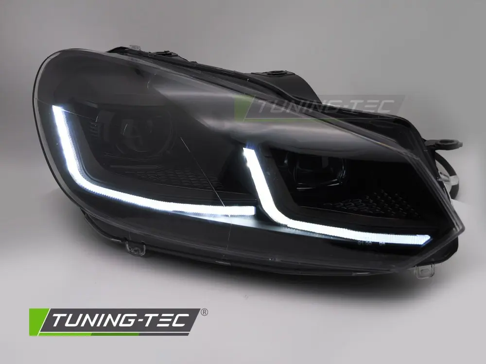Headlights Volkswagen Golf VI 08-12 LED DRL Black – náhľad 4
