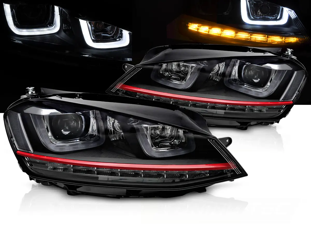 Headlights Volkswagen Golf VII 13-17 Red Line LED DRL (cornering light)