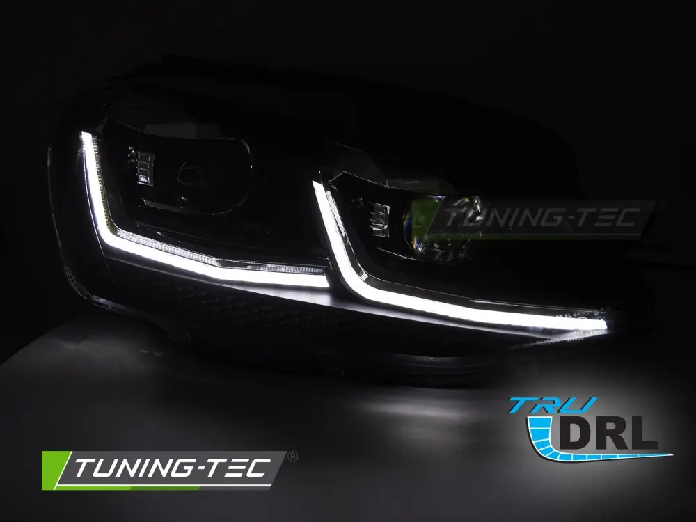 Headlights Volkswagen Golf VII 17-19 Red LED DRL (approved) – náhľad 2