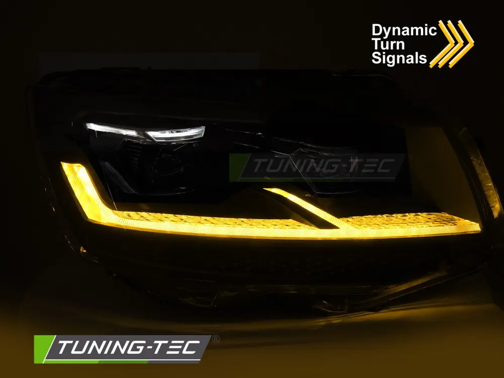 Headlights Volkswagen Transporter T6 15-19 Full LED SEQ DRL Black – náhľad 3