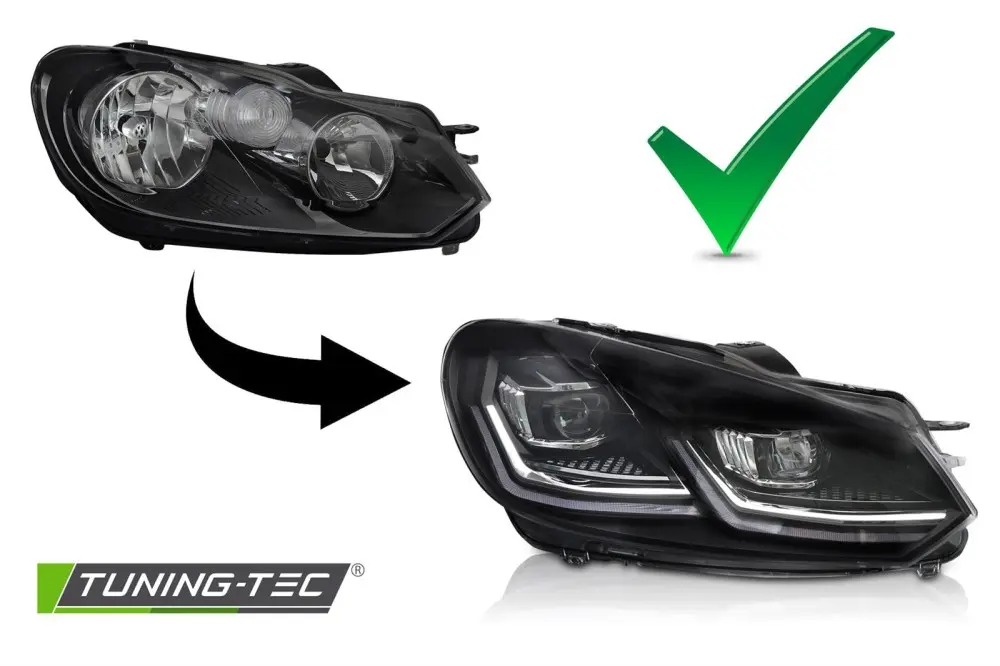 Headlights Volkswagen Golf VI 08-12 Full LED Silver SEQ DRL – náhľad 5