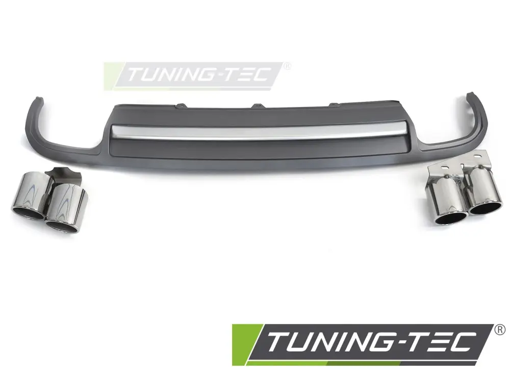 Diffuser Audi A4 B8 08-11 Sport S Style Silver for Single Exhaust Tip – náhľad 2