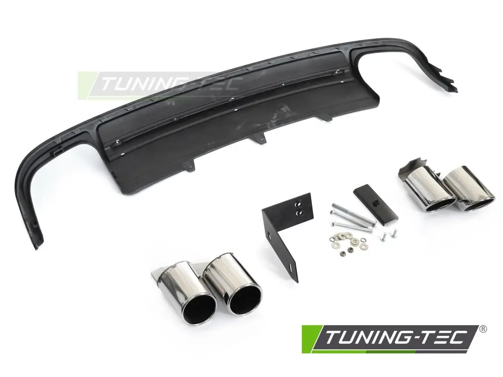 Diffuser Audi A4 B8 08-11 Sport S Style Silver for Single Exhaust Tip – náhľad 6