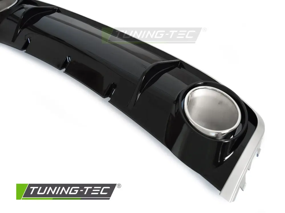 Diffuser Audi A4 B8 12-15 Single Outlet Glossy Black Sport Style – náhľad 5