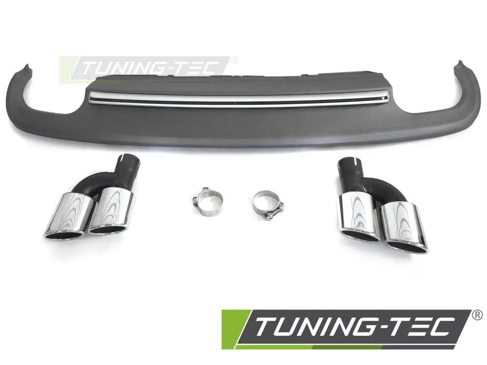 Diffuser Audi A5 8T 8F 11-16 Twin Outlet Silver Sport S Style – náhľad 2