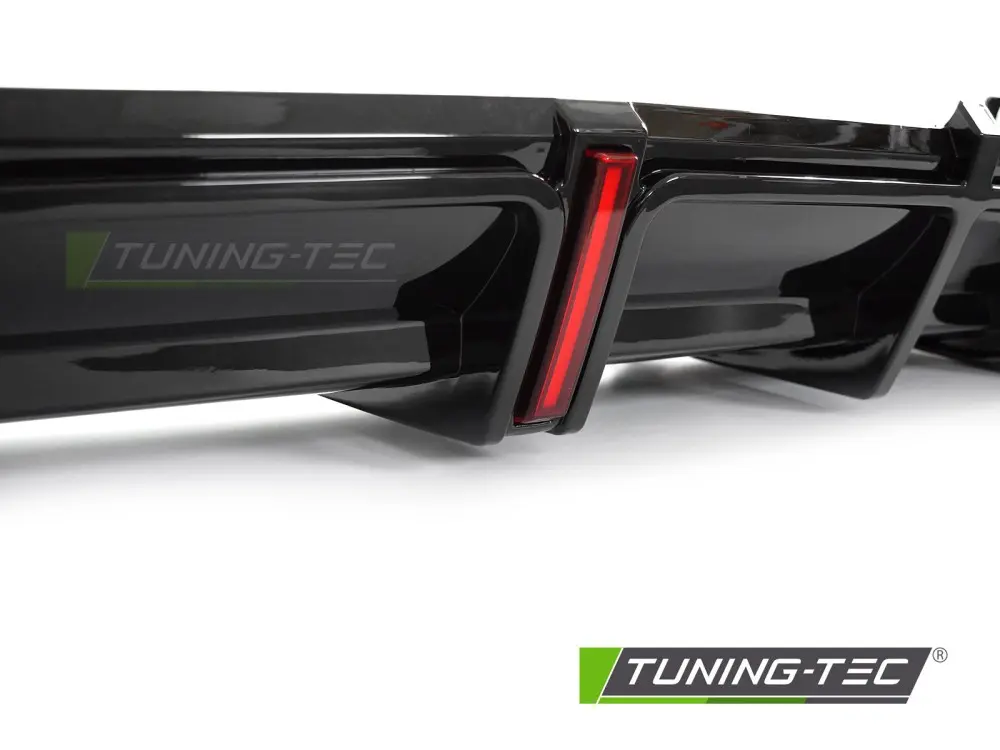 Difúzor Audi A5 F5 19-23 Twin Outlet Glossy Black s LED brzdovým svetlom Sport Style — bazár – náhľad 4