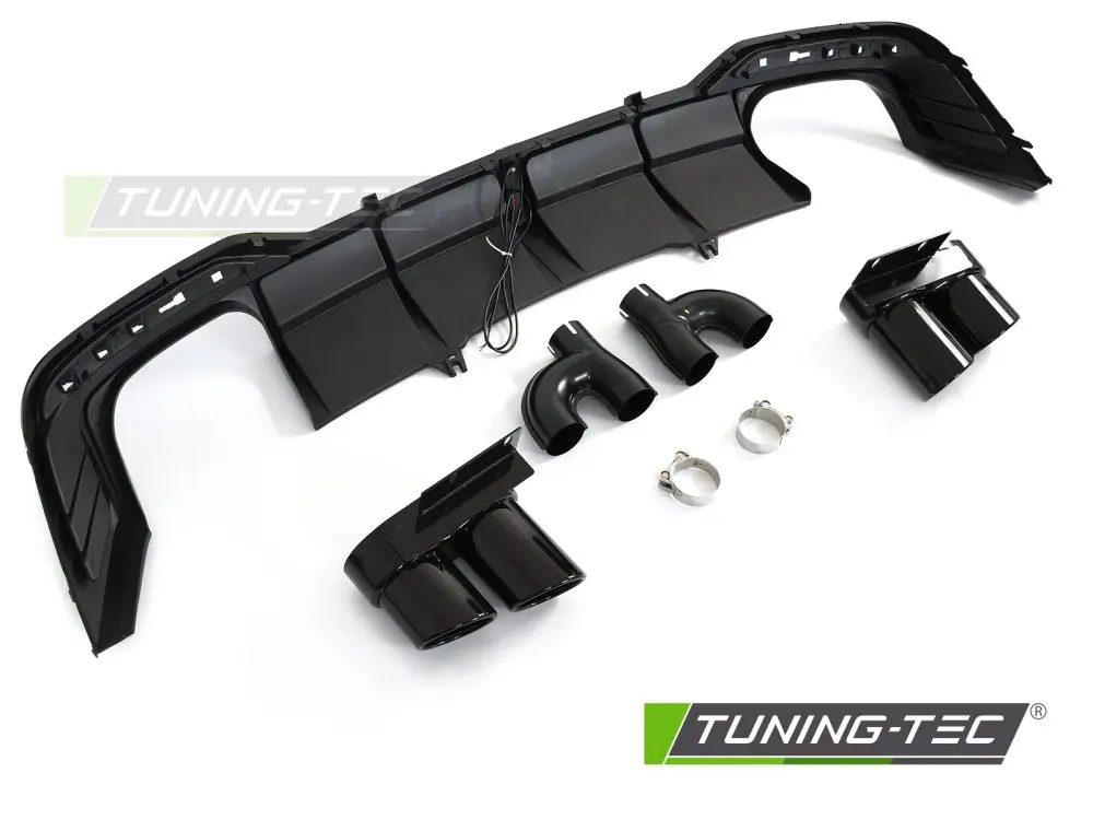 Difúzor Audi A5 F5 19-23 Twin Outlet Glossy Black s LED brzdovým svetlom Sport Style — bazár – náhľad 6