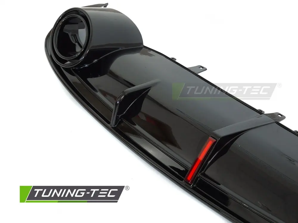 Diffuser Audi A7 C7 10-14 Twin Outlet Glossy Black with LED Brake Light Sport Style – náhľad 4
