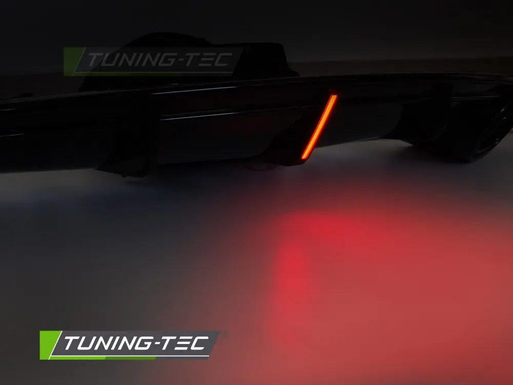 Diffuser Audi A7 C7 10-14 Twin Outlet Glossy Black with LED Brake Light Sport Style – náhľad 5