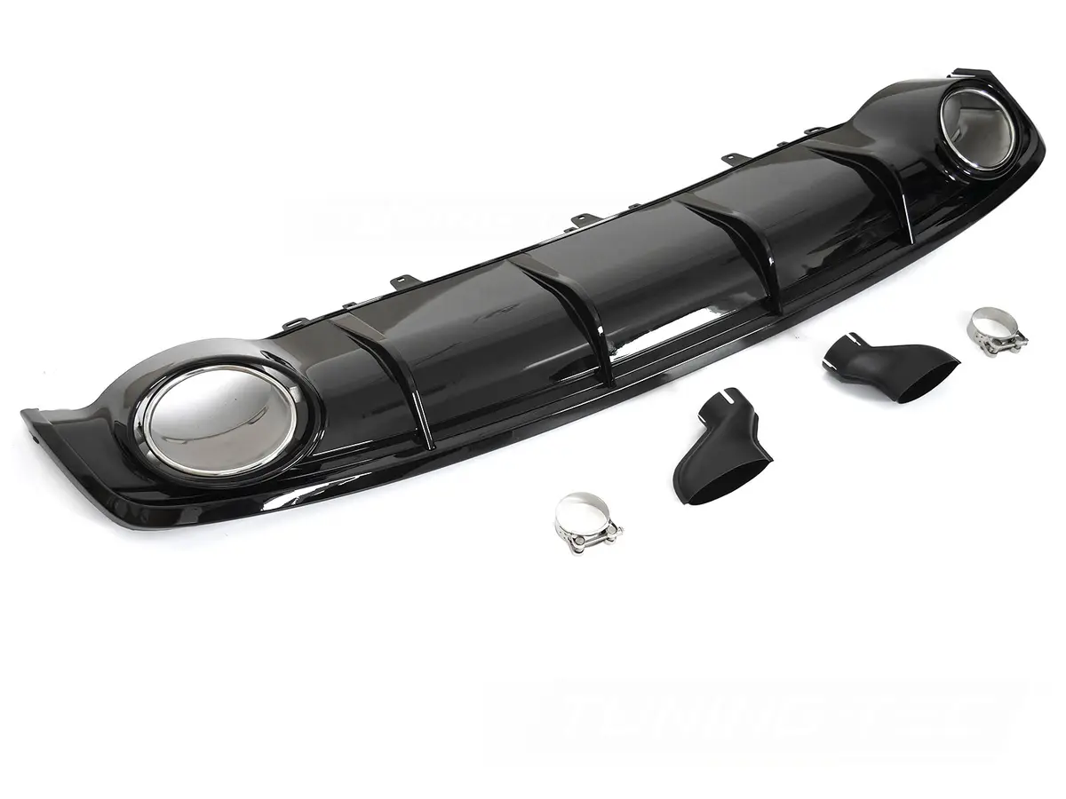 Diffuser Audi A7 C7 14-18 Twin Outlet Glossy Black Sport Style