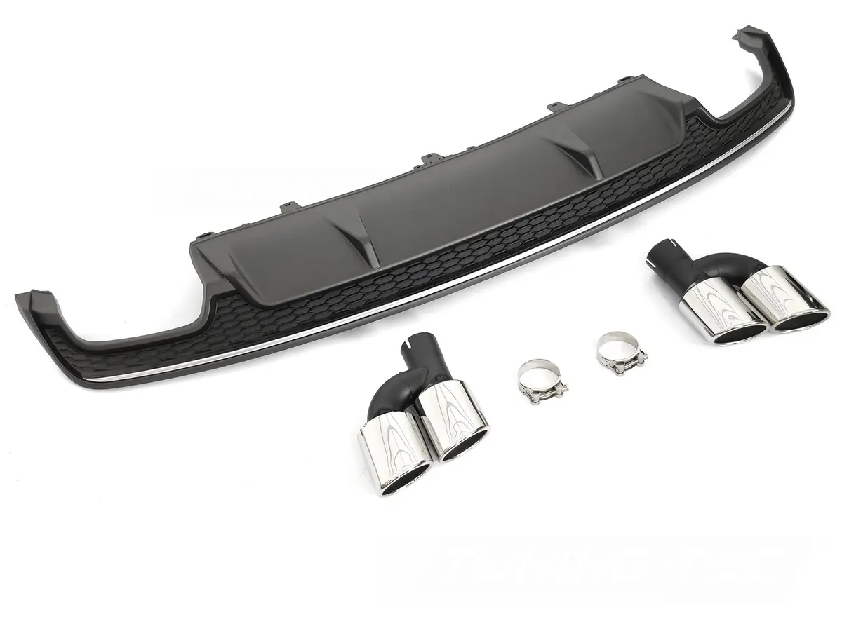 Diffuser Audi A7 C7 14-18 Sport S Style Silver-Black Twin Outlet