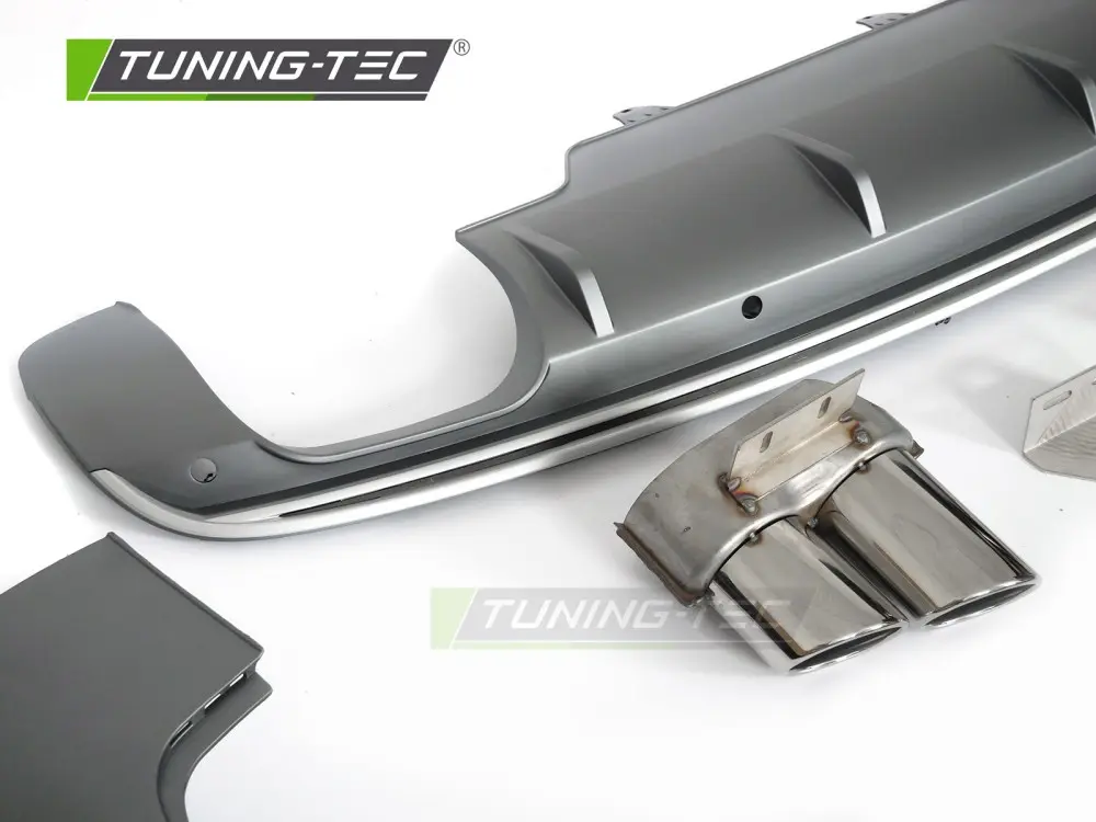 Diffuser Audi Q5 8R 08-12 Twin Outlet PDC Silver Sport S Style – náhľad 3