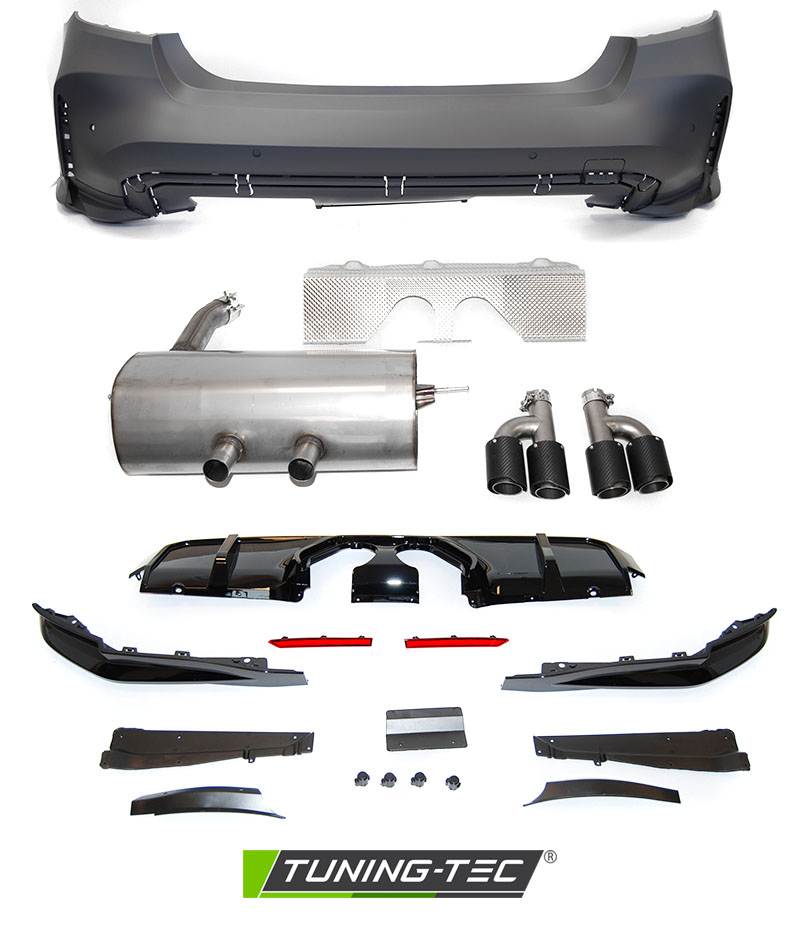 Rear Bumper BMW F30 11-18 G80 Performance Style with Exhaust – náhľad 3