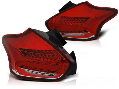 Zadné svetlá Ford Focus MK3 15-18 HB Red White LED BAR SEQ