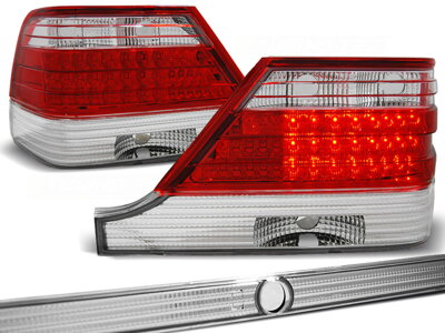 Zadné svetlá Mercedes W140 95-98 Red White Led