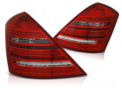 Zadné svetlá Mercedes S W221 05-09 Red White Dynamic LED