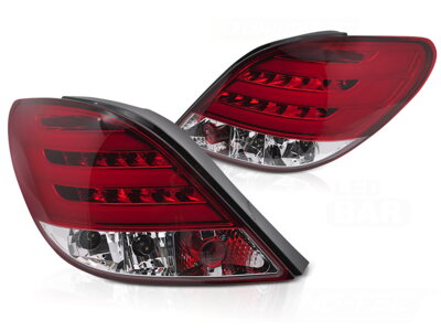Zadné svetlá Peugeot 207 06-09 Red White Led Bar