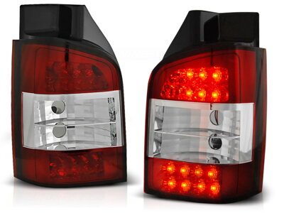 Zadné tuningové svetlá VW T5 03-09 Red White Led Diody